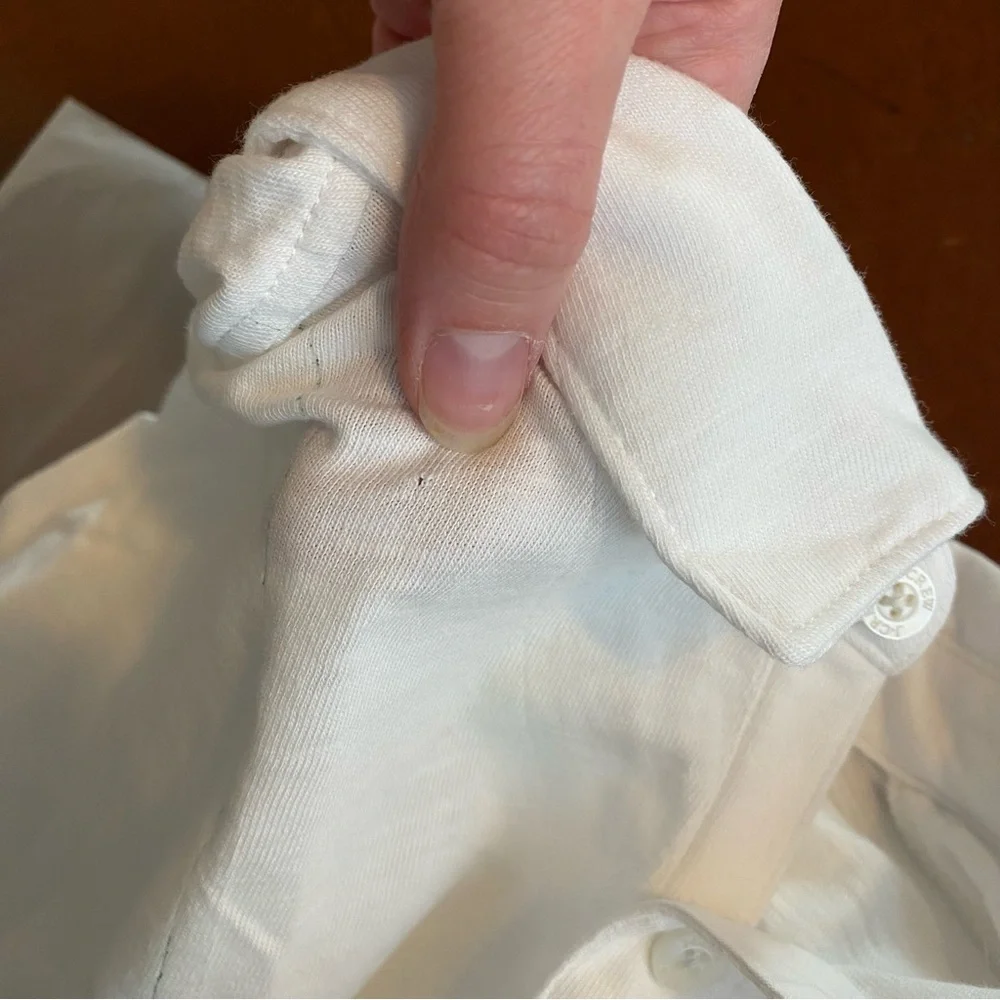 J. Crew factory Men's Short Sleeve Slub Jersey‎ Pocket Polo Shirt  White Size xs